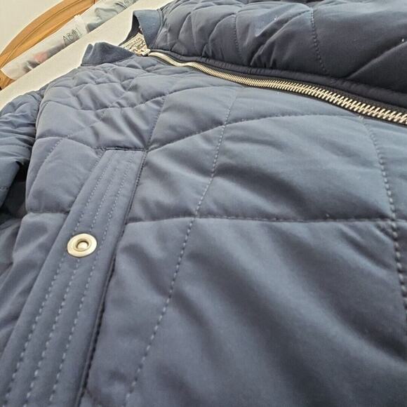 Levis 4-WAY Quilted Bomber Jacket Men's Size Large Navy Orange Stretch Diamond - Picture 14 of 16